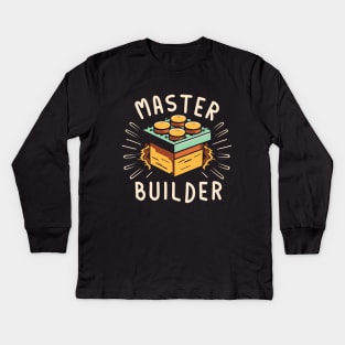 Master Builder Lego Brick Kids Design Kids Long Sleeve T-Shirt